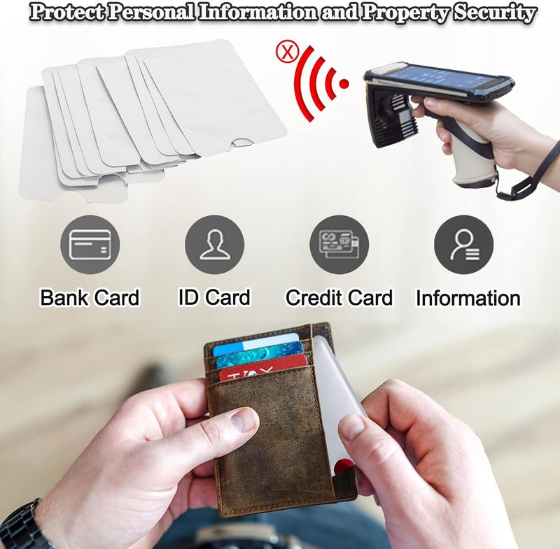 PUSNMI RFID Blocking Card Holder - Credit and Identity Card Protector for Theft Protection - 10 Pack Secure Sleeves for ID, Debit Cards in Pocket - Image 5
